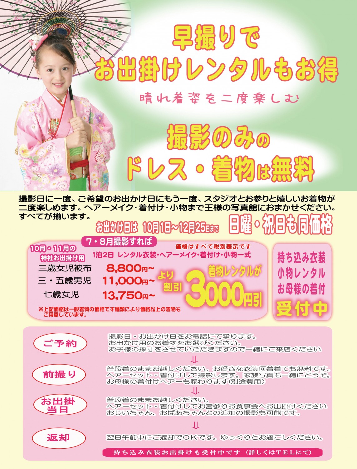 七五三 カメラのサイジョー 王様の写真館 大阪府茨木市